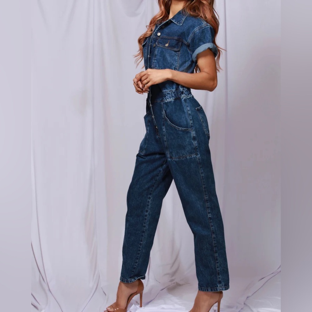 AIMAE Classic Blue Women's Denim Overalls - Picture 2 of 6